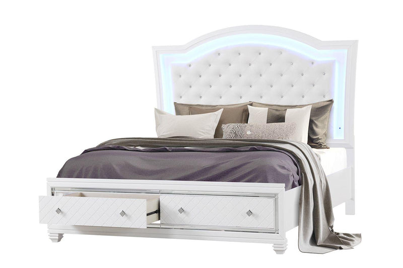 Nova white king bed