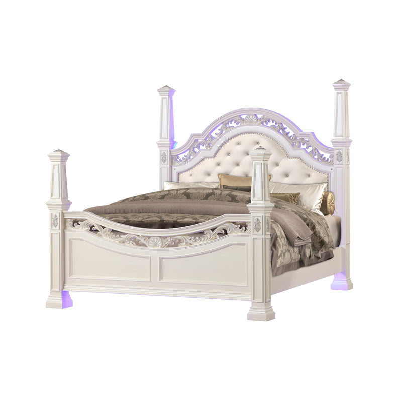 Vivian white queen bed