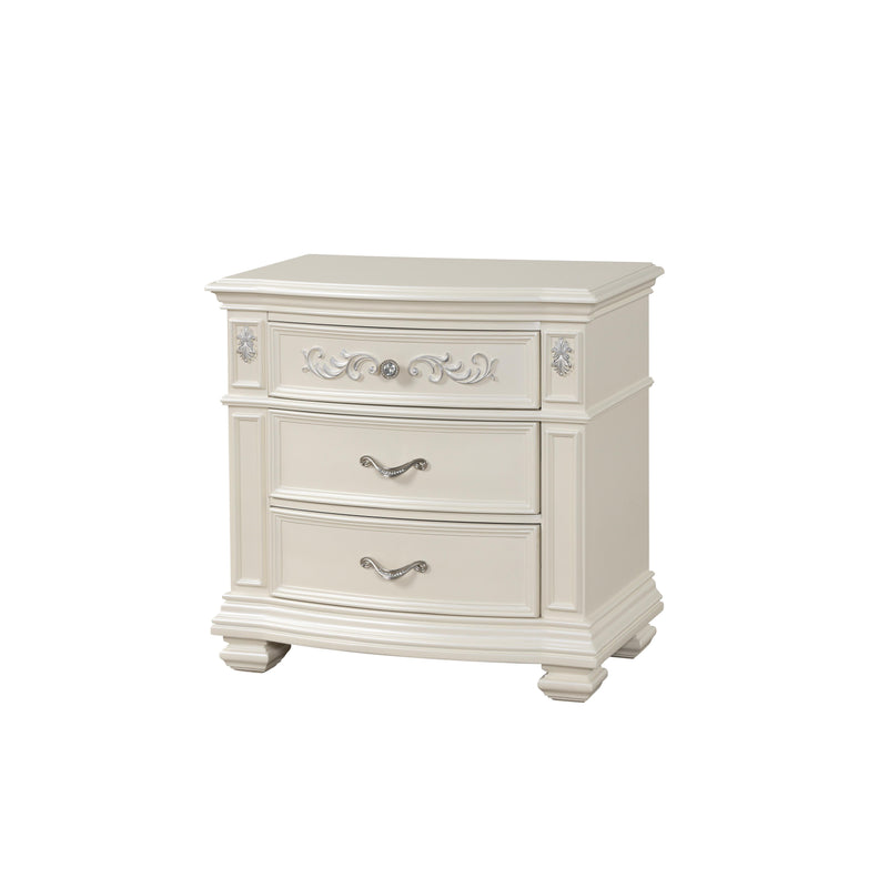 Vivian white nightstand w/us